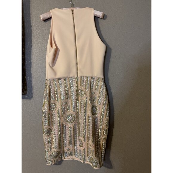 ASOS Sequin Scuba Sheath Dress 8 Stretch Party Wedding Cruise Washable - Picture 8 of 11